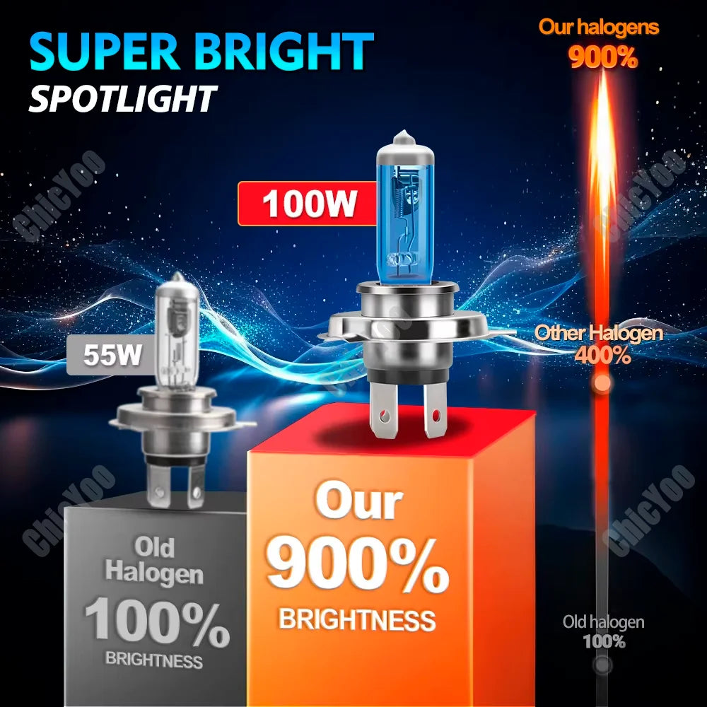 2X Car Front Lights 6000K White H4 High Low Beam Halogen Headlights For Subaru Forester 19