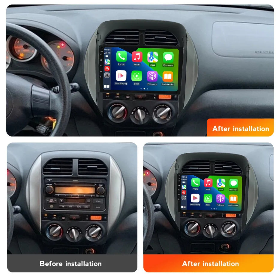9 Inch Android 14 Car Radio for Toyota Rav4 2003 2004 2005 CarPlay Auto GPS Multimedia Pla | AUTOKITSHOP
