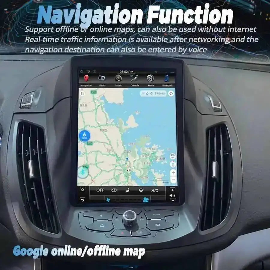 10.4inch Android 15 Car Radio Navirider Automatic Qled Screen For Ford Kuga Cmax C-max Esc