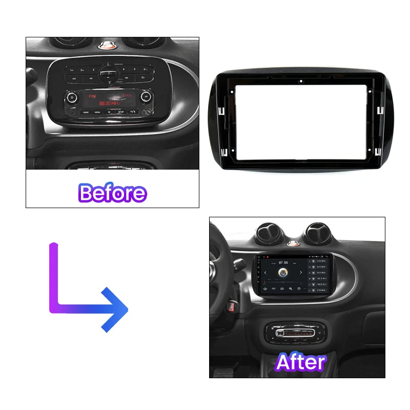 9inch Android Car Radio Fascia Adapter For Mercedes Benz Smart 2016 2017 2018 Headunit Fra