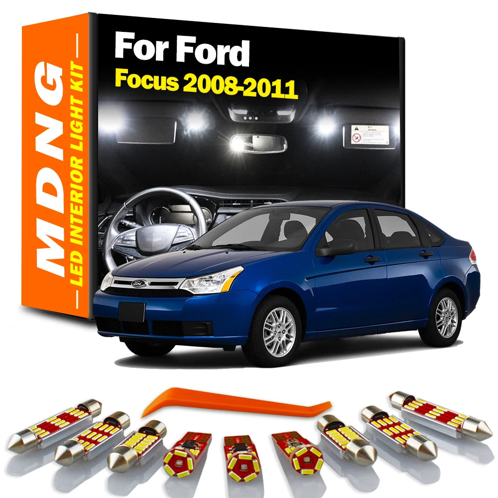 14-Piece LED Interior Light Kit for Ford Focus - Canbus Error-Free Bulbs | AUTOKITSHOP