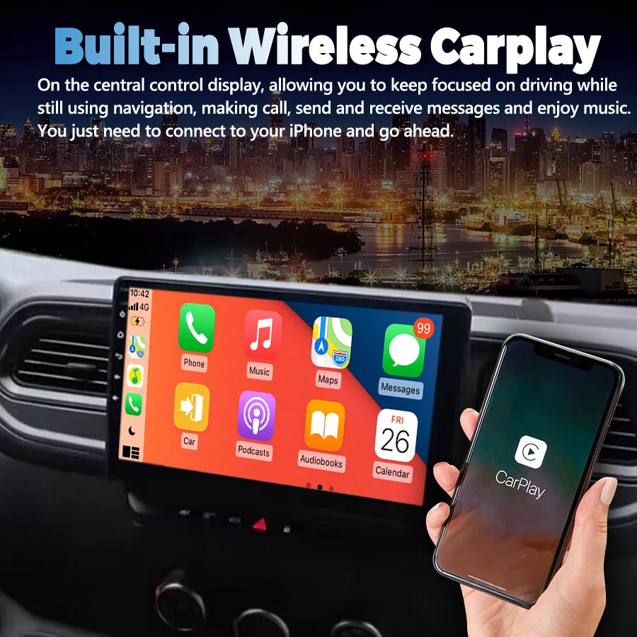 Android 14 Auto Car Radio For Nissan Ny400 Renault Master Opel Movano GPS Navigation Carpl