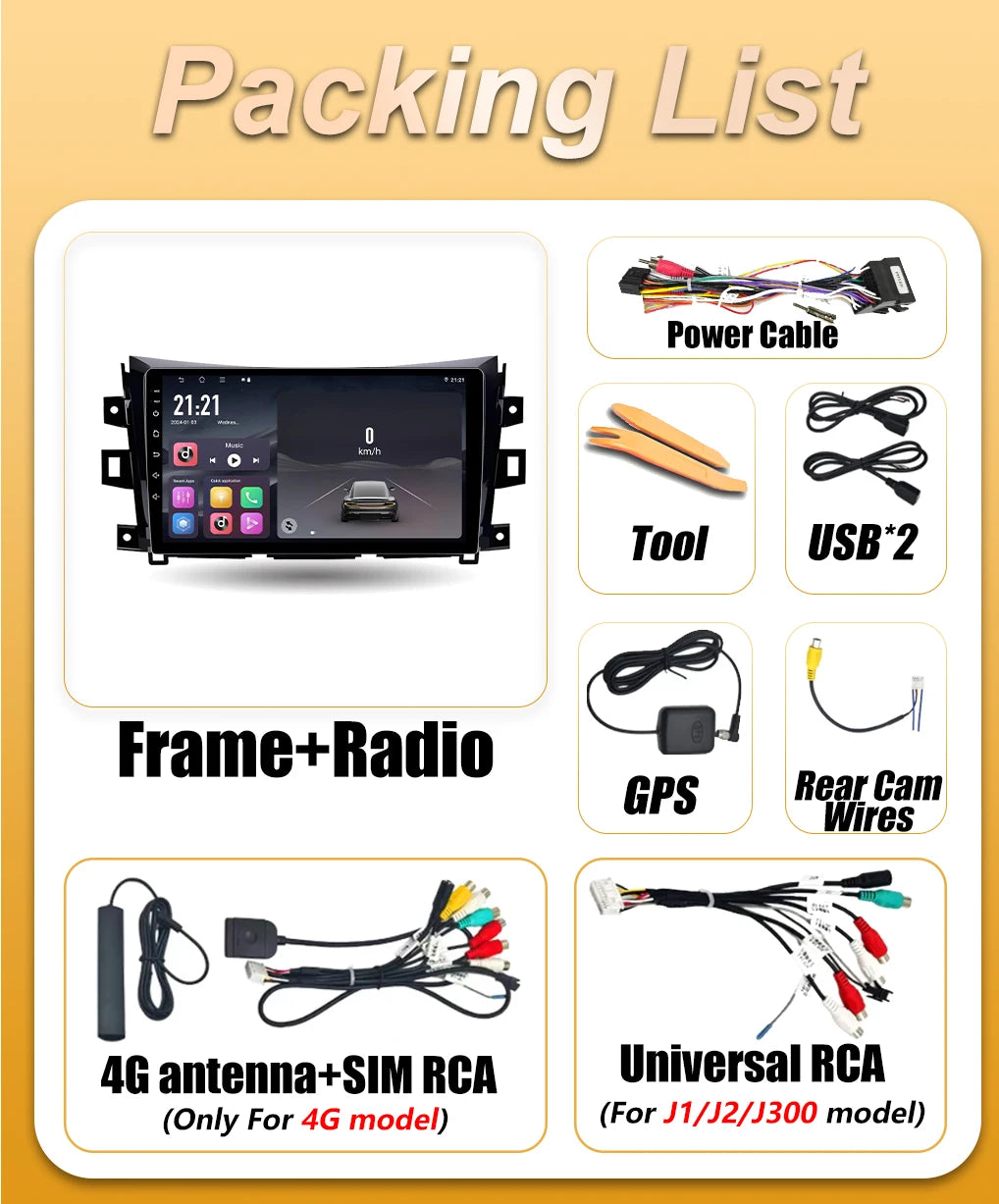 Carplay Car Radio For Nissan NAVARA Frontier NP300 2015 - 2024 Android Auto Multimedia Vid | AUTOKITSHOP