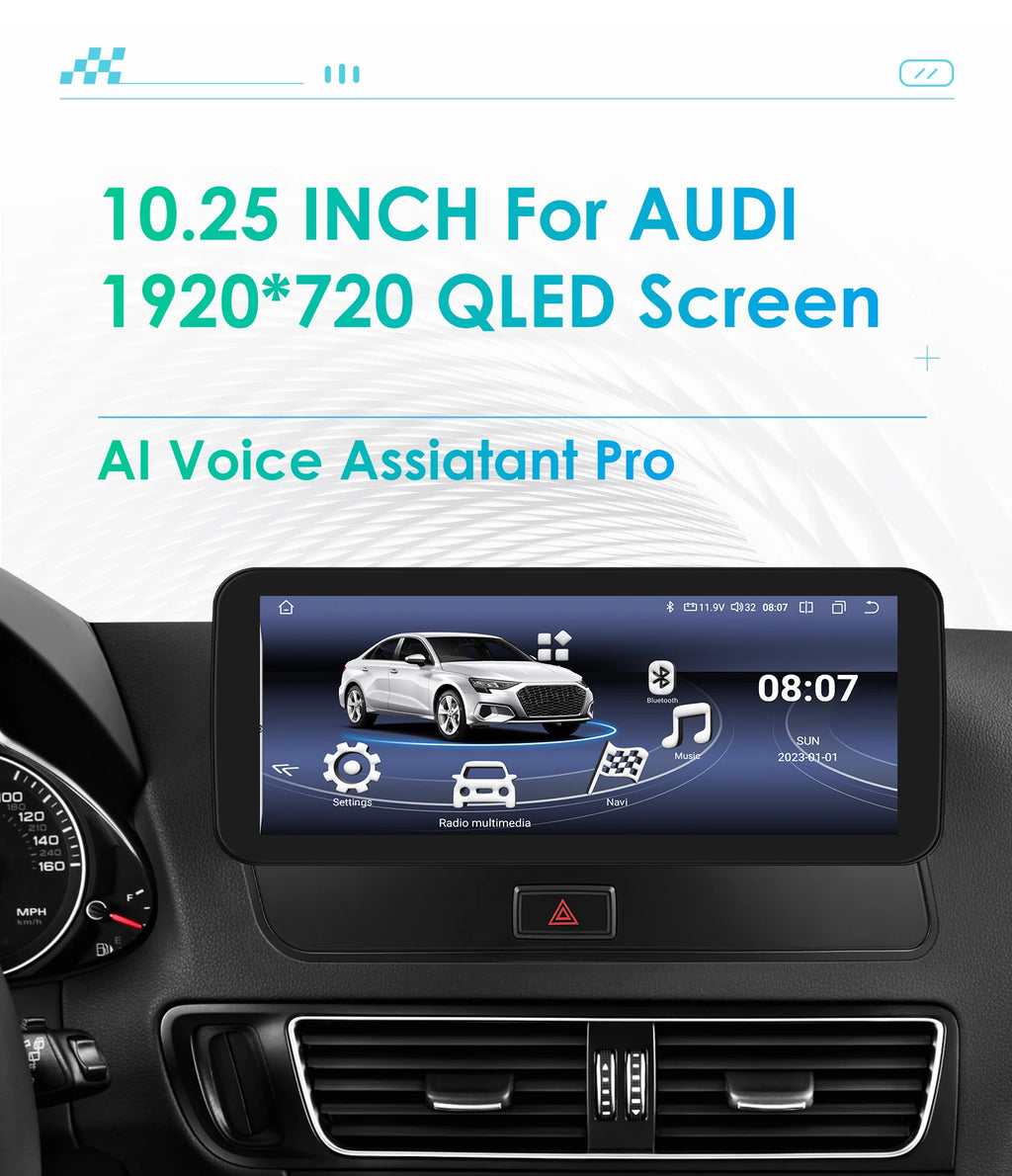 Carplay Android 13 Auto Car radio For Audi Q5 2009-2016 Autoradio Multimedia player 2din c