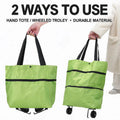 Lightweight 2 In 1 Foldable Grocery Cart Waterproof Rolling Tote Bag With Wheels Collapsible Tro - Automotive LED Light