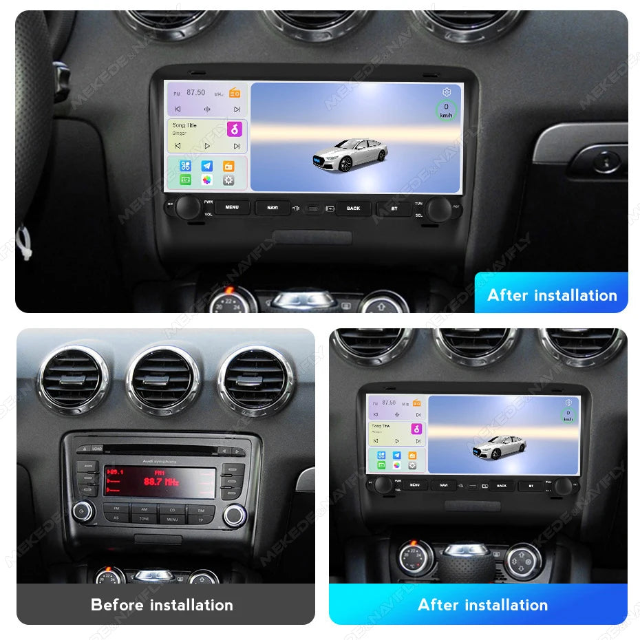 For Audi TT MK2 8J 2006-2014 Android 15 64G 2 Din Car Radio Carplay GPS Central Multimedia