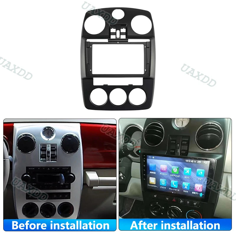 For 2005-2010 CHRYSLER PT CRUISER 300C 9INCH 2 Din Car Android Frame Kit Fascia Cable Vide