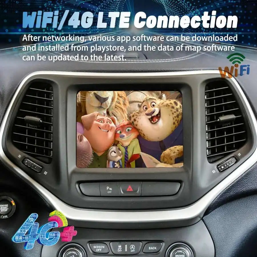 Carplay Screen Navi 8.4inch Car Radio Stereo for Jeep Cherokee 2014-2021 Android 15 Multim