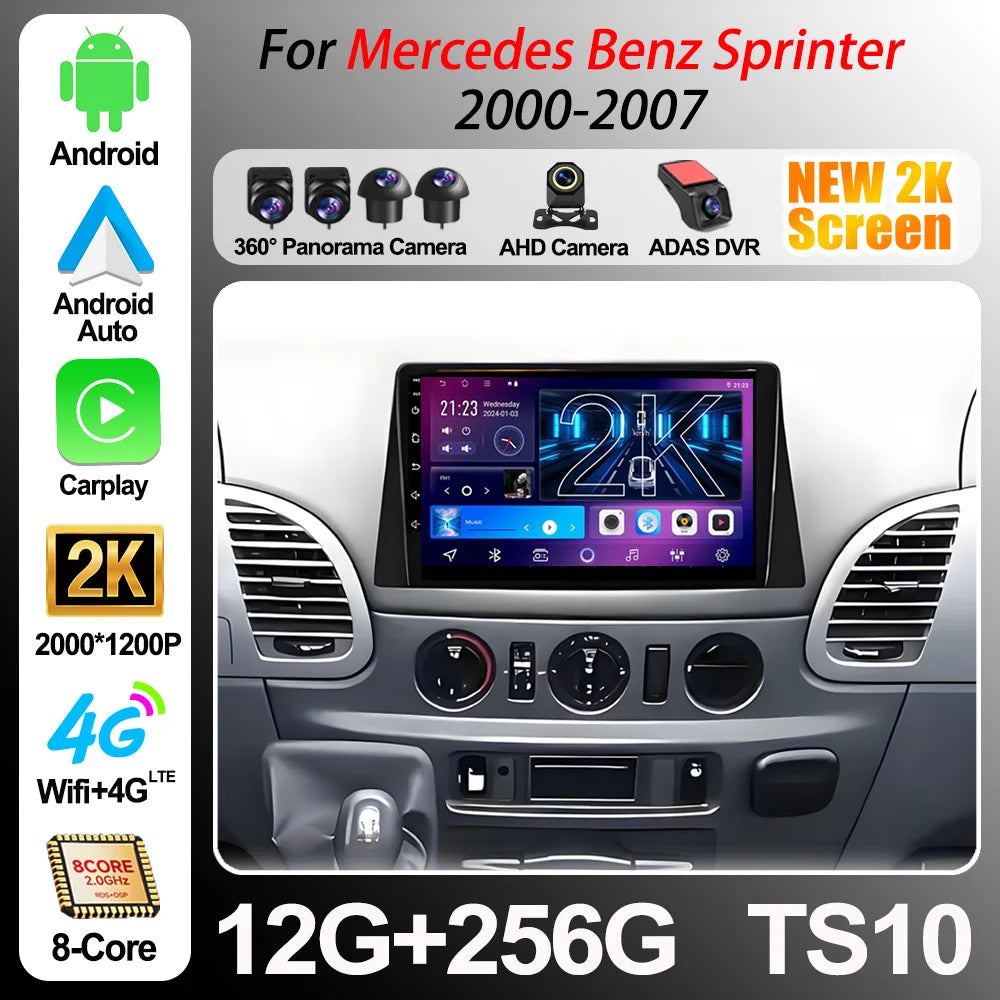 Android 16 For Mercedes Benz Sprinter 2000 2001 2002 2003 2004 - 2007 GPS Carplay Car Ster | AUTOKITSHOP