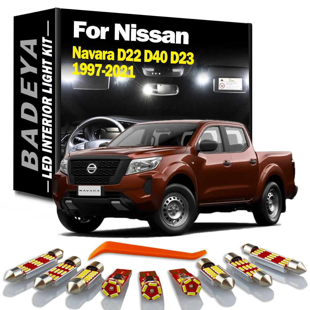 BADEYA Canbus LED Interior Number Plate Light Kit For Nissan Navara D22 D40 D23 1997- 2017