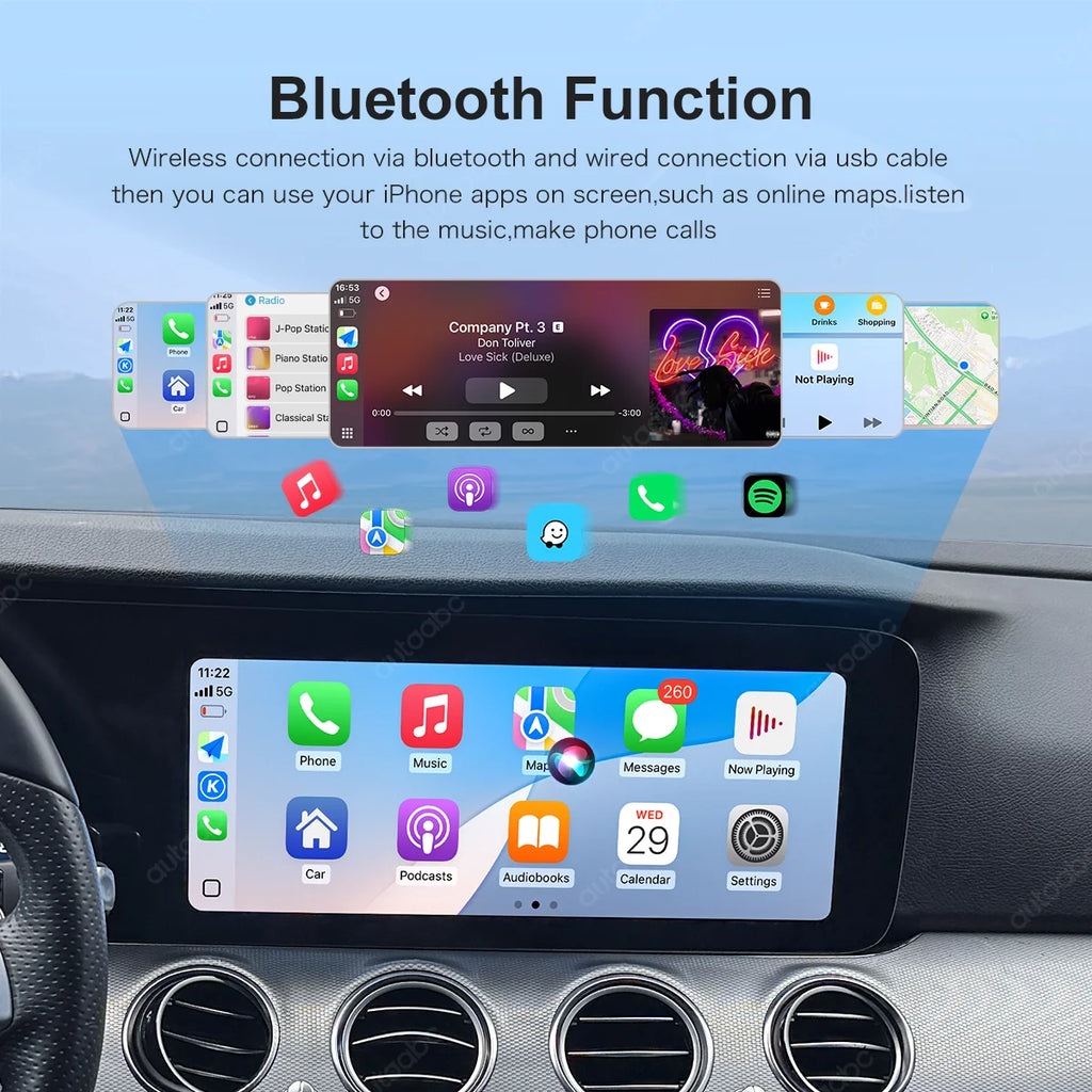 12.3"Screen Wireless CarPlay Android Auto Multimedia Player For Mercedes Benz E Class E200 | AUTOKITSHOP