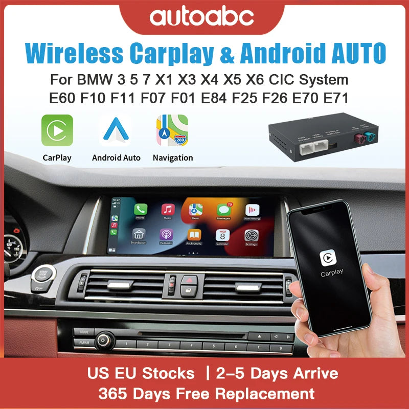 Wireless carplay Android AUTO for BMW 3 5 7 X1 X3 X4 X5 X6 CIC system E60 F10 F11 F07 F01  | AUTOKITSHOP