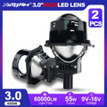3.0 Inch 55W Bi Led Headlights Two Reflector Lenses Car Headlight 60000LM 6500K Motorcycle