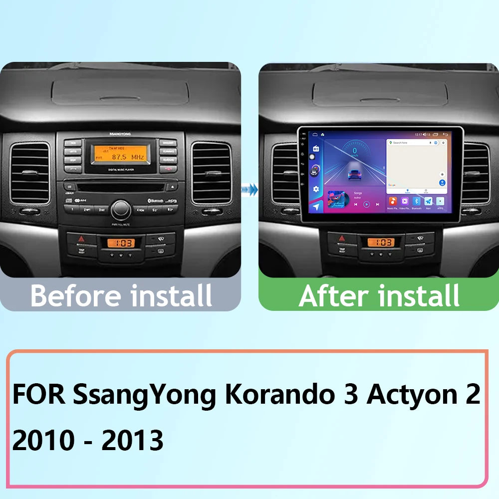 Car Android For SsangYong Korando 3 Actyon 2 2010 - 2013 Auto Radio Stereo Head Unit Multi