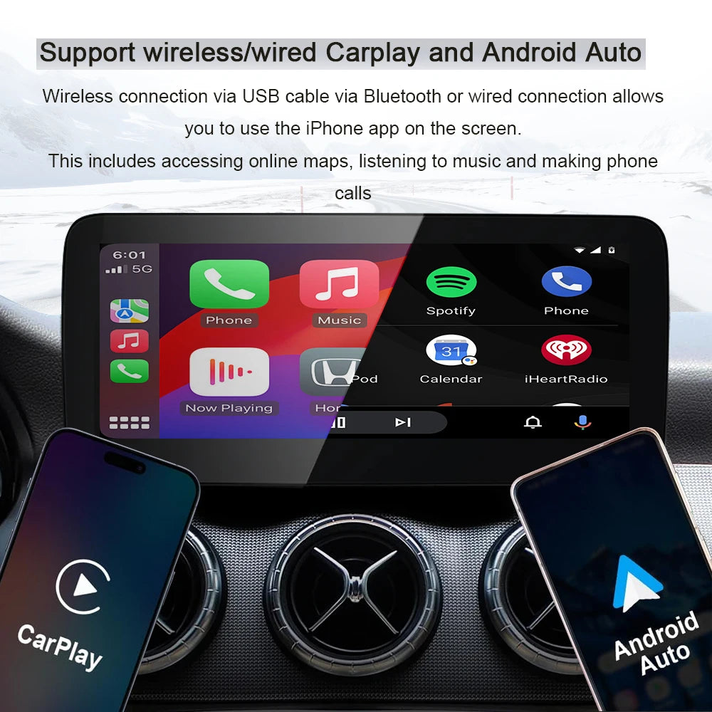 10.25inch Android 14 Car Radio For Mercedes Benz A Class CLA W176 C117 GLA X156 4.5/5.0 Sy