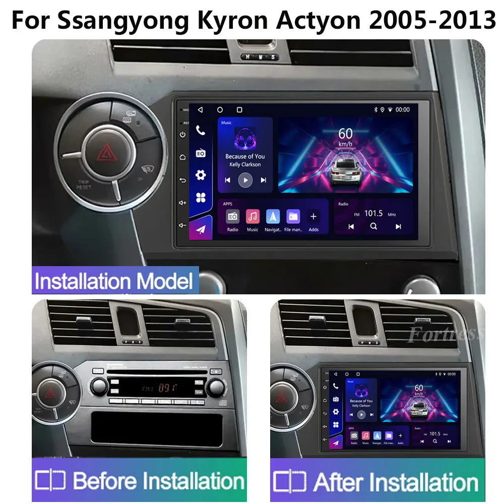 Android 16 For SsangYong Kyron Actyon C100 2005 2006 2007 - 2011 2K QLED Stereo Car Radio