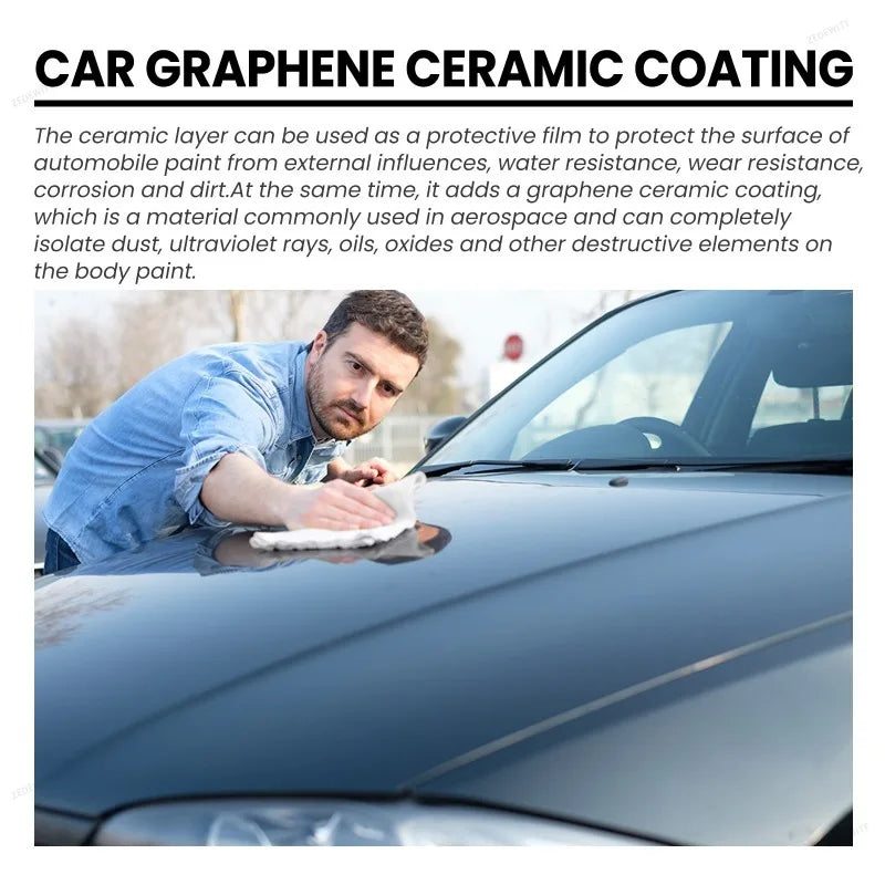 Auto Paint Care 70ml Graphene Ceramic Coating Nano Liquid Glass Plated Crystal Car Polish With S - Automotive LED Light