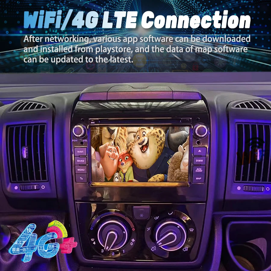 For Fiat Ducato Peugeot Boxer Citroen Jumper 2 2006-2016 Car Radio Android Screen Carplay