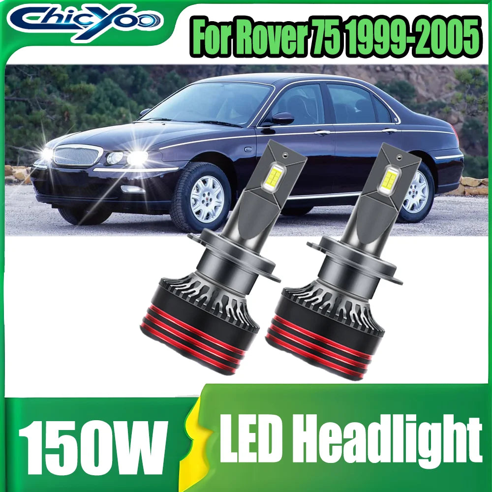 2X Plug and Play H7 LED Car Headlights 150W 30000LM Auto Headlamps 6000K White For Rover 7