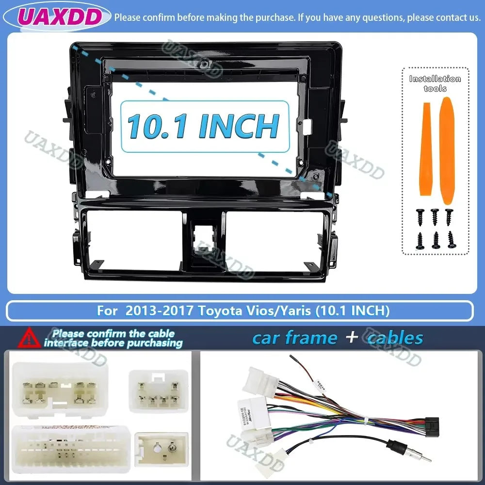 For 2013-2017 Toyota Vios Yaris 10.1INCH Radio Android Stereo Frame Panel Fascia Dashboard