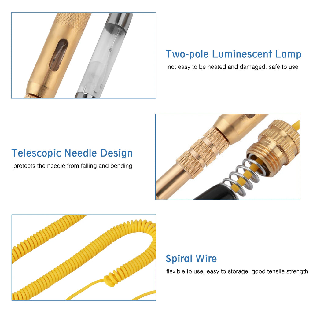 Auto Car Vehicle Circuit Tester DC 6V 12V 24V Light Bulb Voltage Test Pen Pencil Yellow - Canbus LED Car Light
