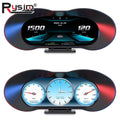 P5 HUD OBD2&GPS Car Head Up Display Speedometer Auto Display Alarm Water Oil Tem for OBD2 P5 - Automotive LED Light