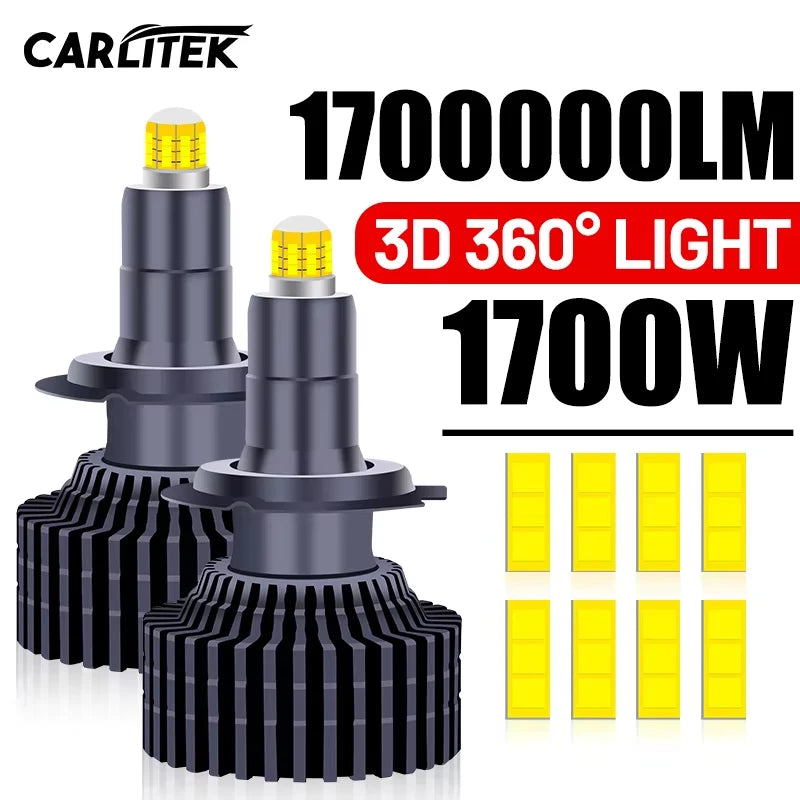 1700000LM 1700W 3D 360 H7 Led Canbus Car Headlight Bulb H11 H1 HB3 9005 HB4 9006 9012 Auto