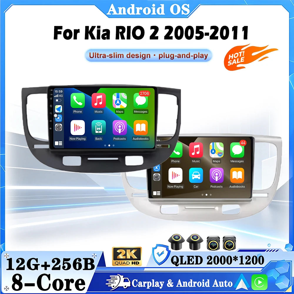 9" Android 16 For Kia RIO 2 2005-2011 Car Radio Multimedia Video Player touch screen Navig
