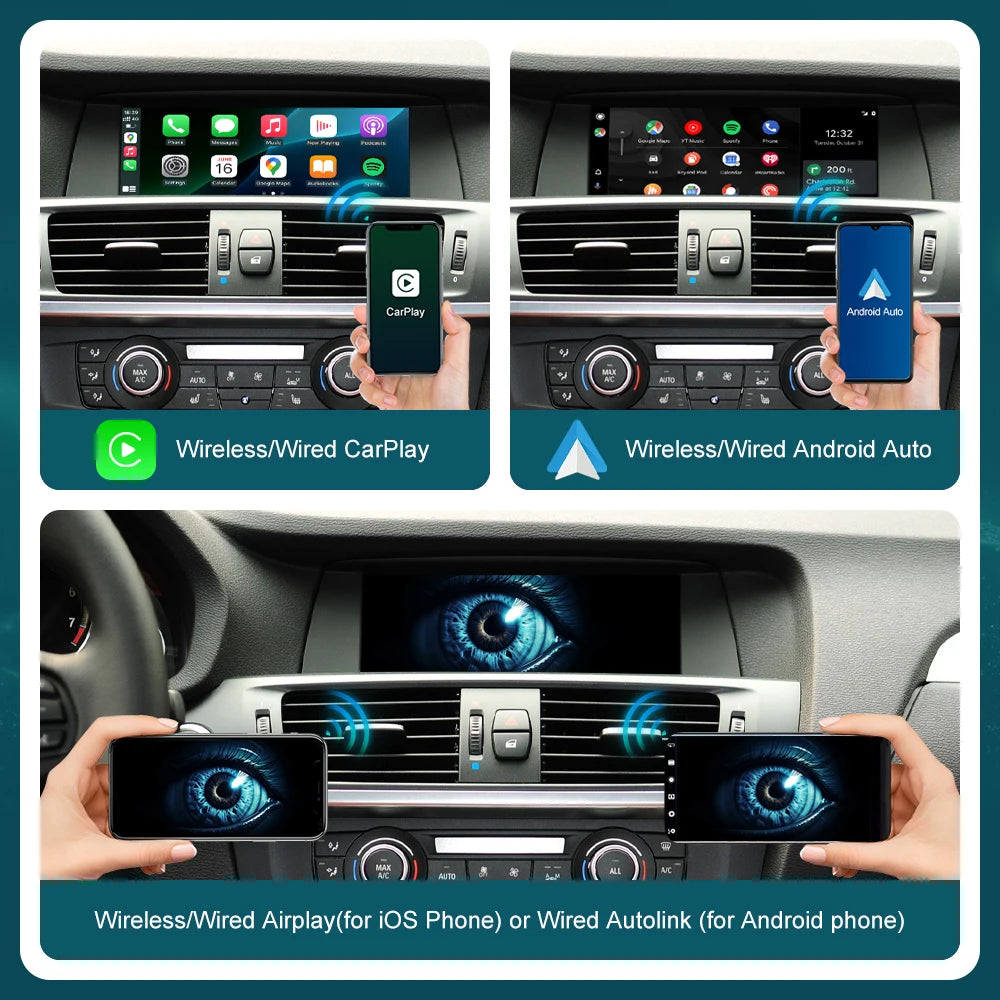 Road Top Wireless CarPlay for BMW CIC NBT EVO X3 F25 G01 X4 F26 2011-2020 with Android Aut