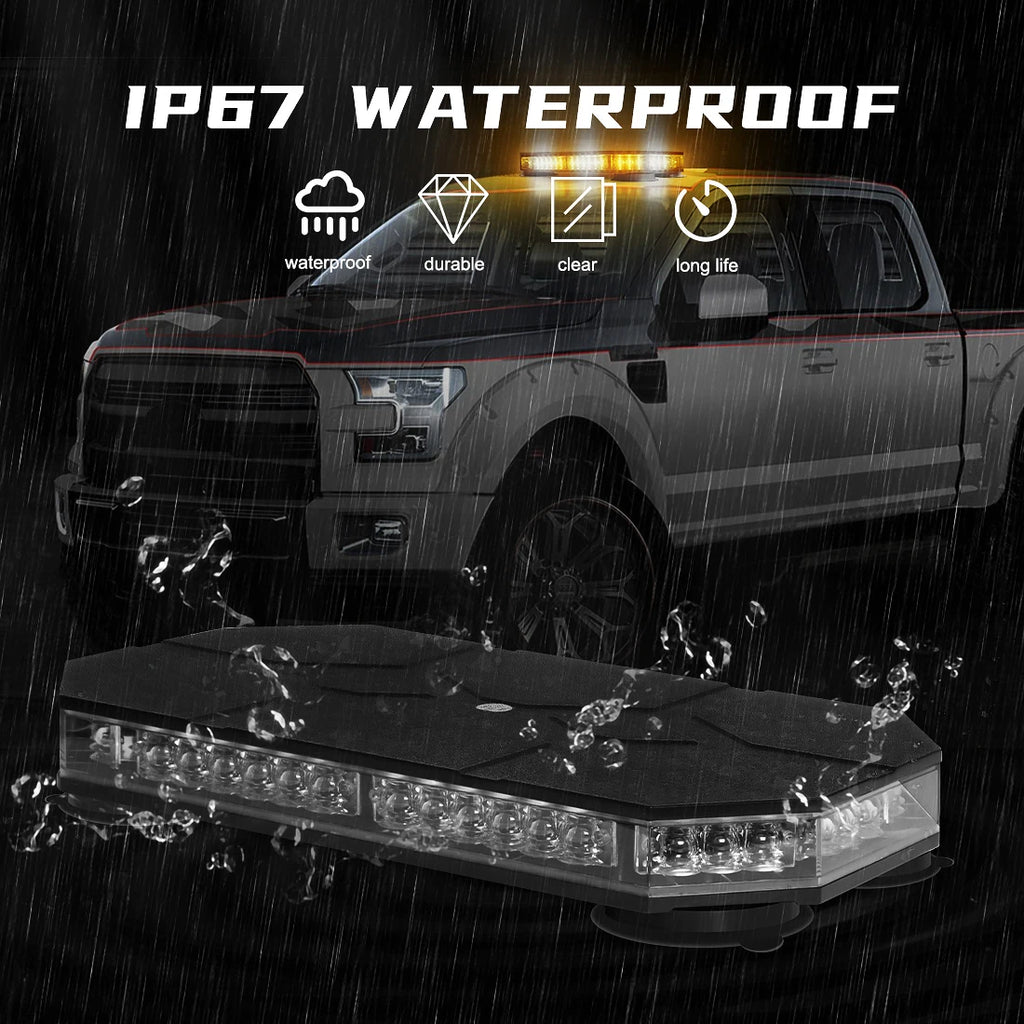 12V 24V Car Roof Top Strobe Lights Emergency Warning 42 LED Safety Magnetic Mount Truck Am | AUTOKITSHOP