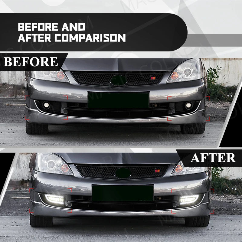 LED DRL Headlight for Mitsubishi Lancer 2004 2005 2006 Daytime Running Light White Yellow  | AUTOKITSHOP