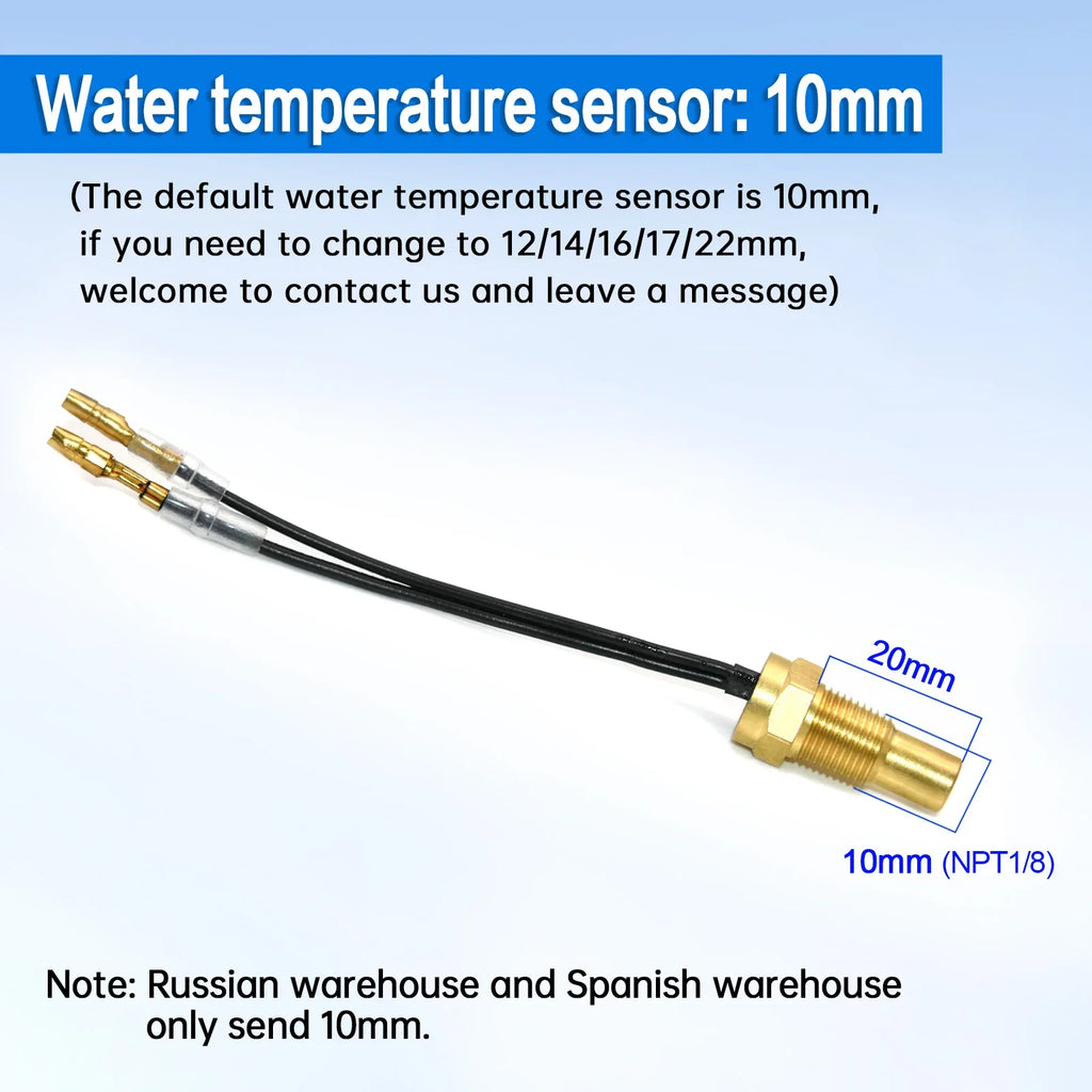 AD 2in1 LCD Digital Voltmeter + Water Temp Gauge Car Water Temperature Meter + Water Temp Joint  - Automotive LED Light