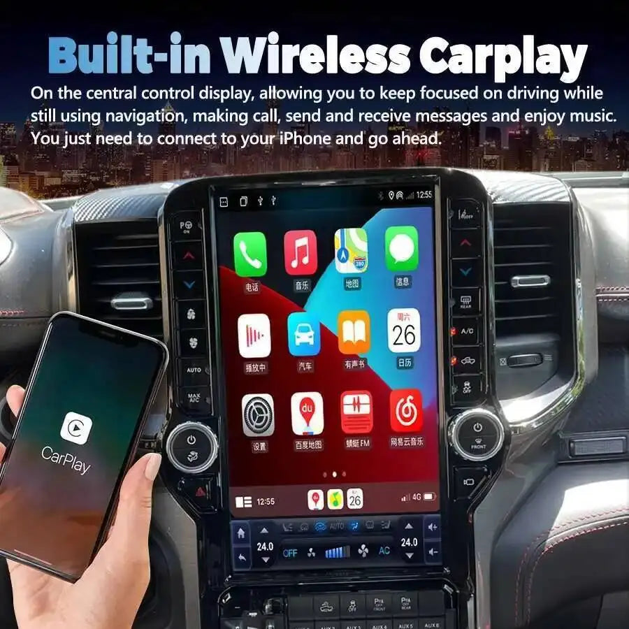 13.6inch IPS Screen For Dodge Ram 2019-2021 Android Car Radio 2din GPS Carplay Car Multime | AUTOKITSHOP