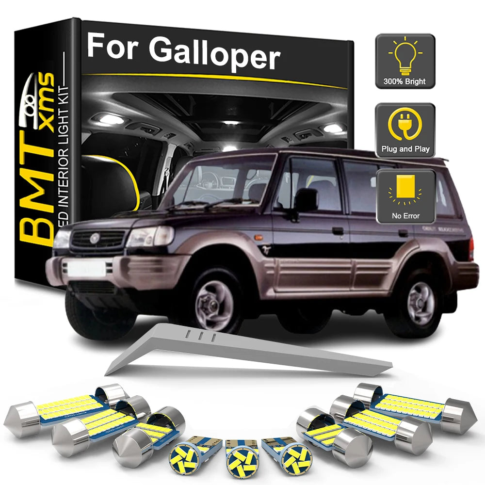 9-Piece LED Interior Light Kit for Hyundai Galloper 1990-1999 - Canbus Dome Map Door Trunk Bulbs | AUTOKITSHOP