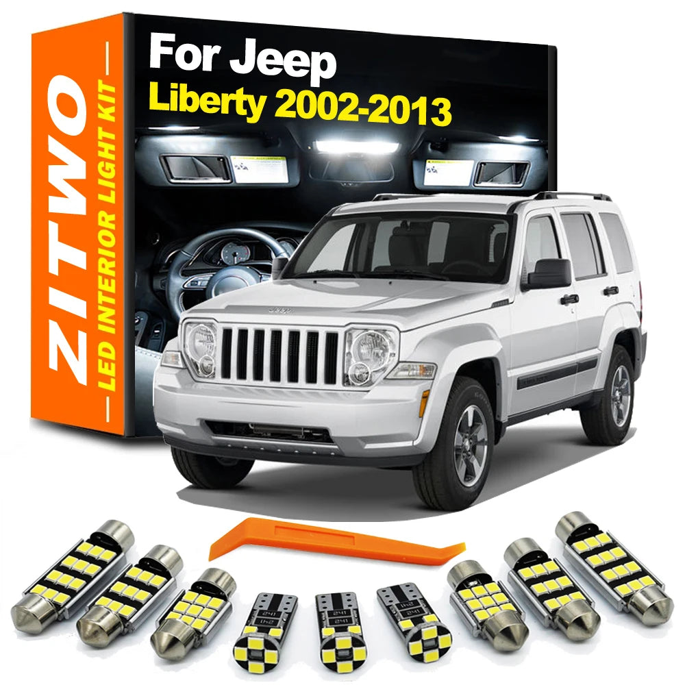 ZITWO Canbus Indoor Lamp For Jeep Liberty KJ KK 2002- 2008 2009 2010 2011 2012 2013 Car Accessories LED Bulb Interior Light Kit