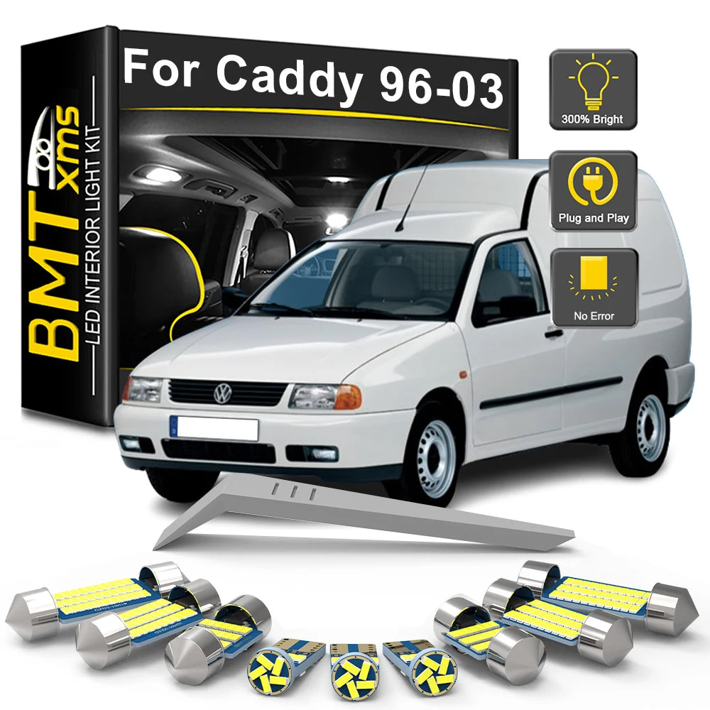 12-Piece LED Interior Light Kit for VW Volkswagen Caddy II MK2 - Canbus Error-Free Bulbs | AUTOKITSHOP