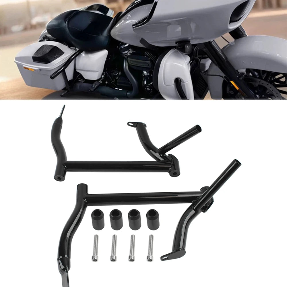 Motorcycle Black Saddlebag Guard Rails Bag Guards For Harley Road Glide Street Glide Road King E - Automotive LED Light