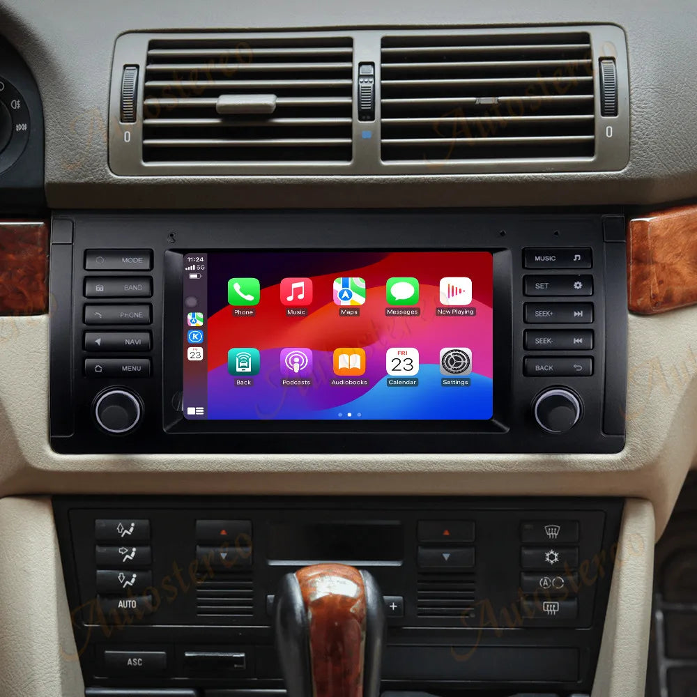 Android 14 Carplay For BMW 5 M5 E39 1995-2003 Car GPS navigation Head Unit Multimedia Play