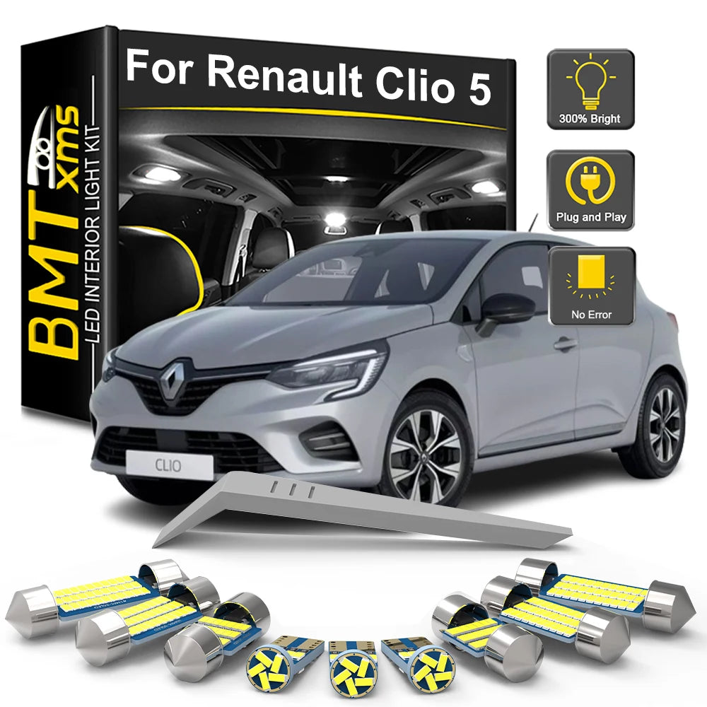 9-Piece LED Interior Light Kit for Renault Clio 5 V MK5 - Canbus Error-Free Bulbs | AUTOKITSHOP