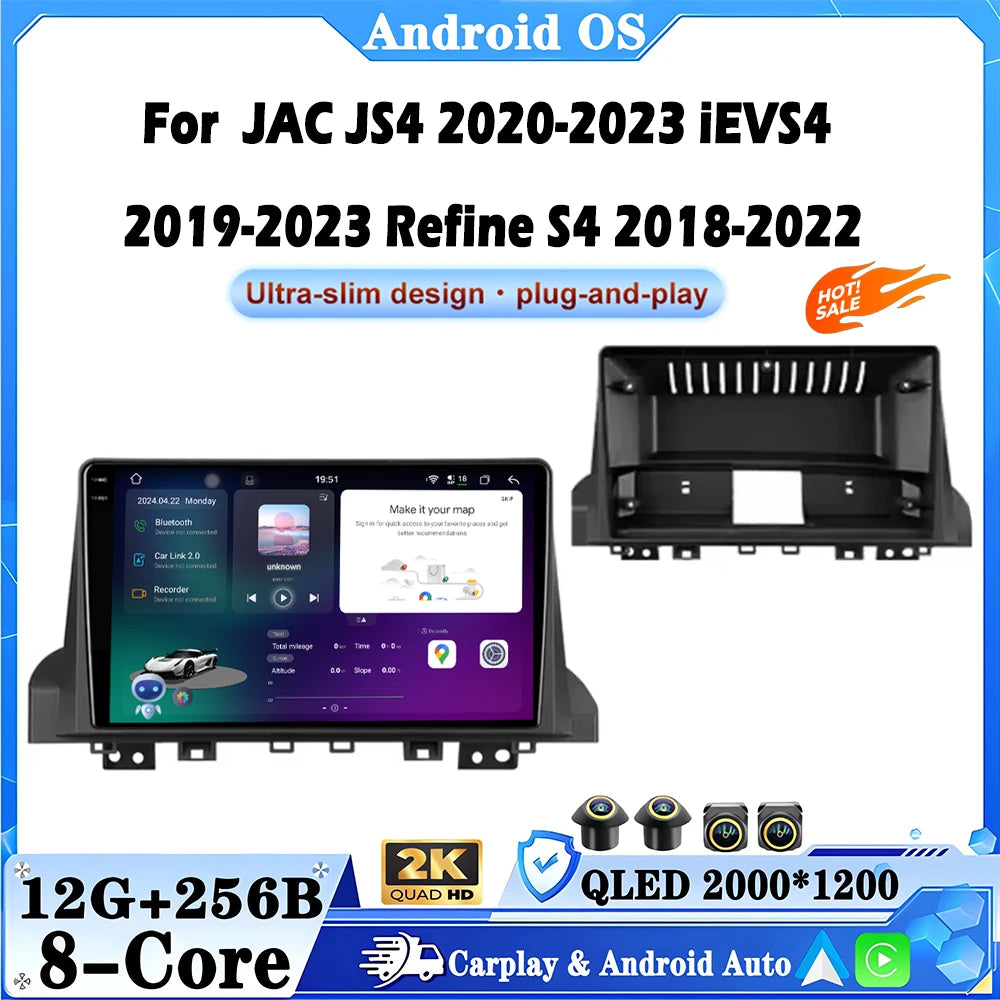 9 Inch For JAC JS4 2020-2023 IEVS4 2019-2023 Refine S4 2018-2022 Android 16 Car Radio Mult