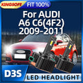 KINGSOFE D3S LED 130W Headlights Car Light Bulbs Auto Headlamp 6000K White For AUDI A6 C6