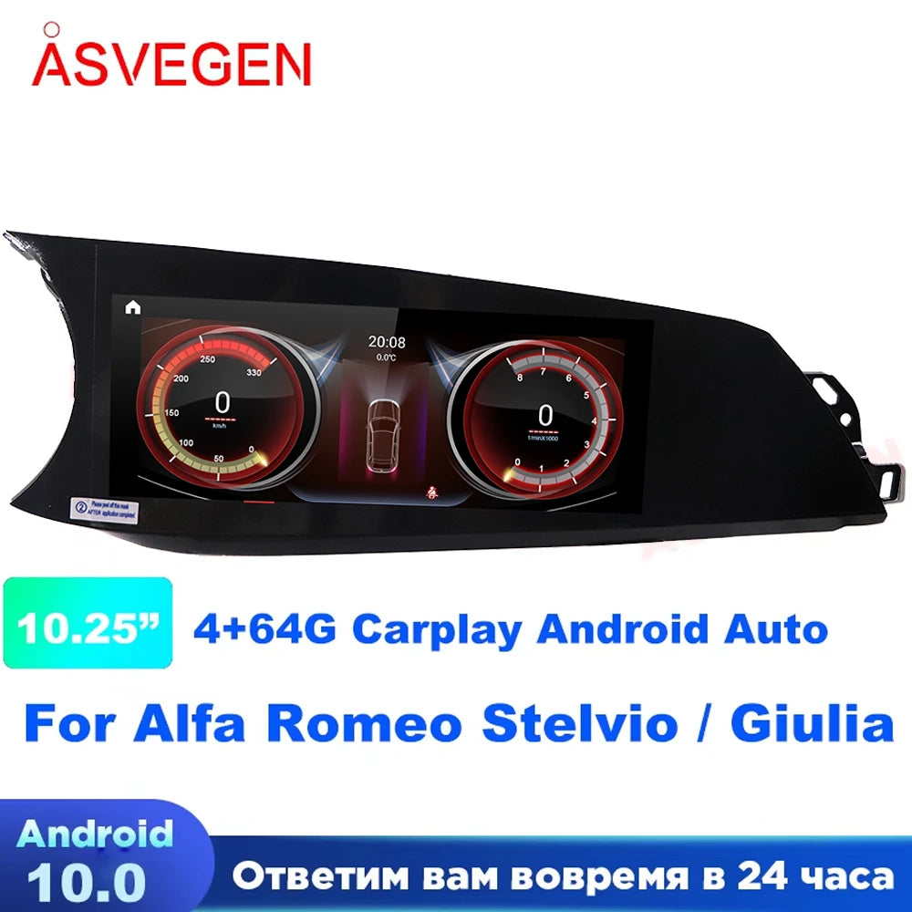 10.25" Android Radio for Alfa Romeo Stelvio Giulia 2020-2024 Wireless CarPlay Android Auto