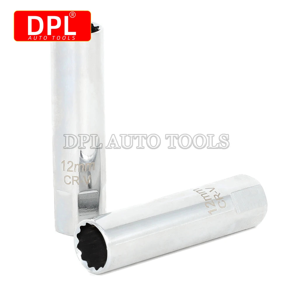 3/8" Drive 12mm Spark Plug Socket 12 Point Deep Thin Wall Design - Automotive LED Light