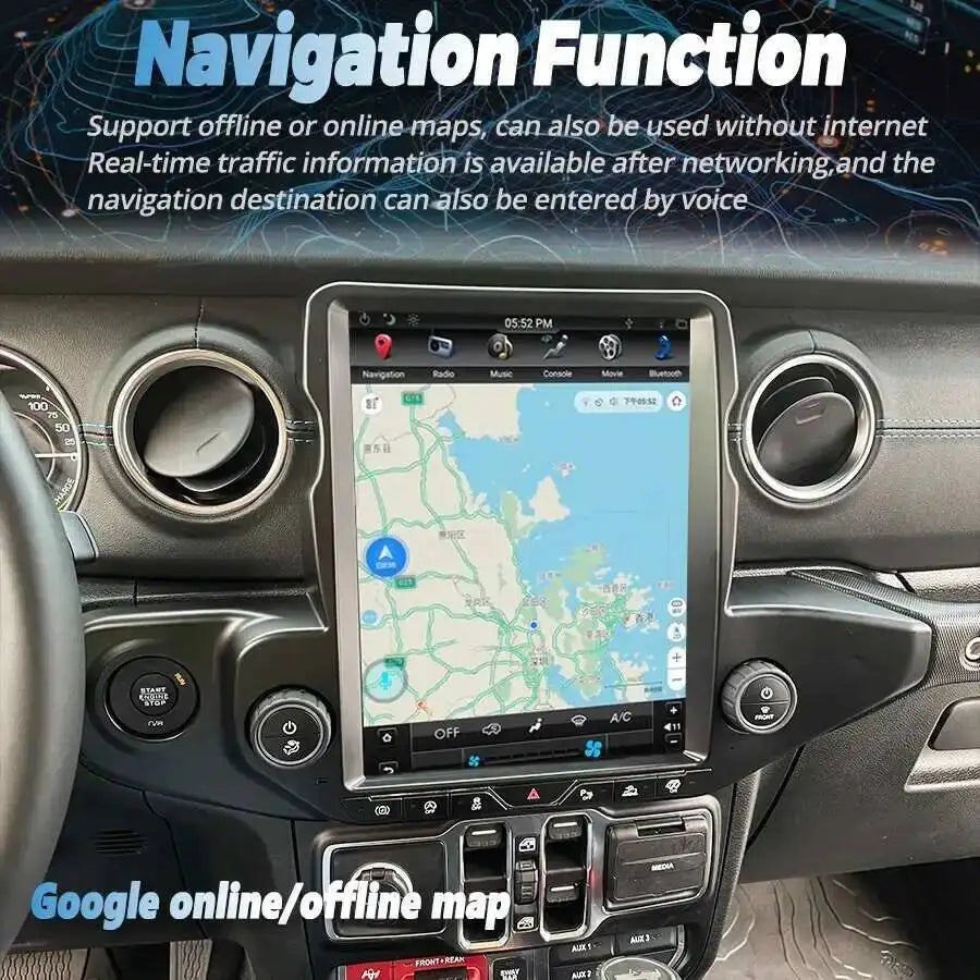 12.1inch Android 13 Screen Car Radio 2din For Jeep Wrangler 2020-2022 Stereo GPS Carplay C | AUTOKITSHOP