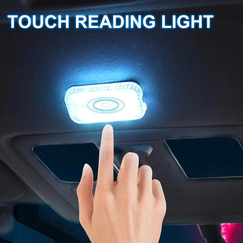 LED Touch Lights Small Wireless Car Interior Lights Auto Design Roof Reading Lamp For Storage Box Wireless Magnetic USB Charging