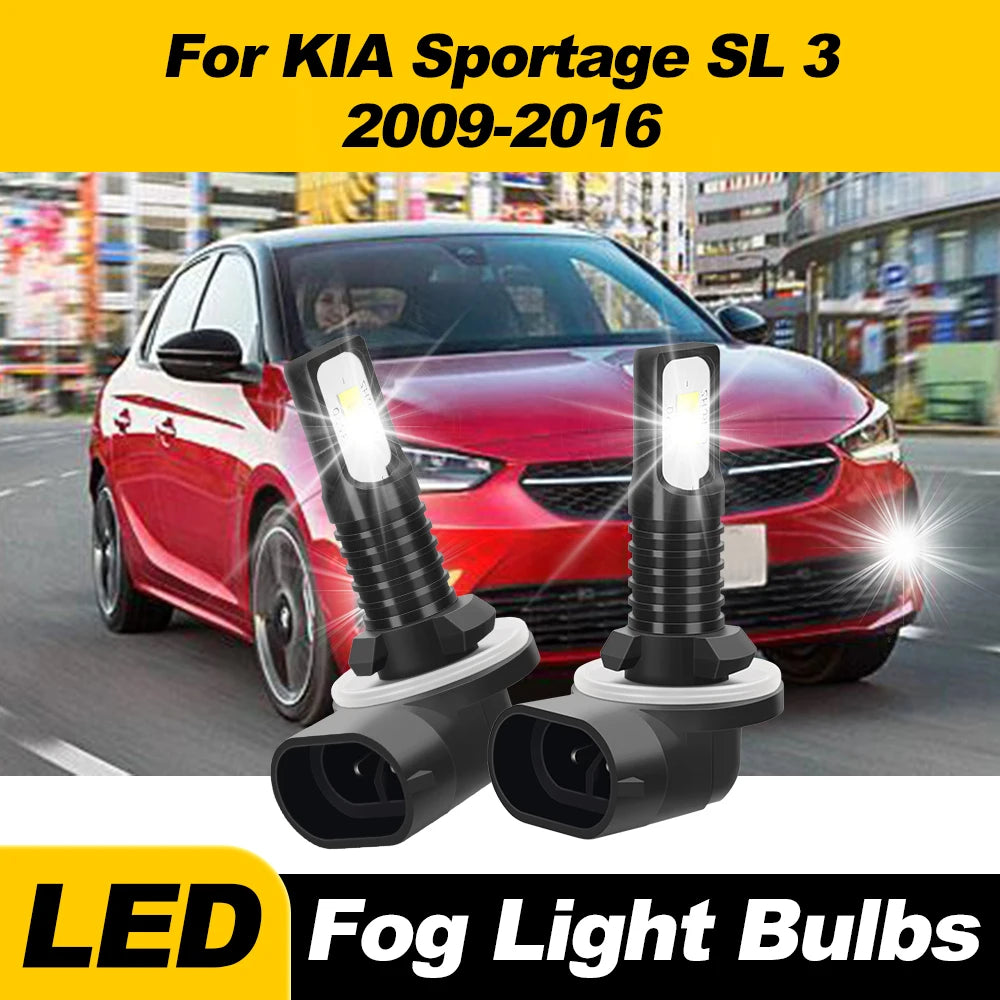2x 60W 881 LED Fog Lights 20000LM CSP Chips Car Fog Lamps 6000K For KIA Sportage SL 3 2009