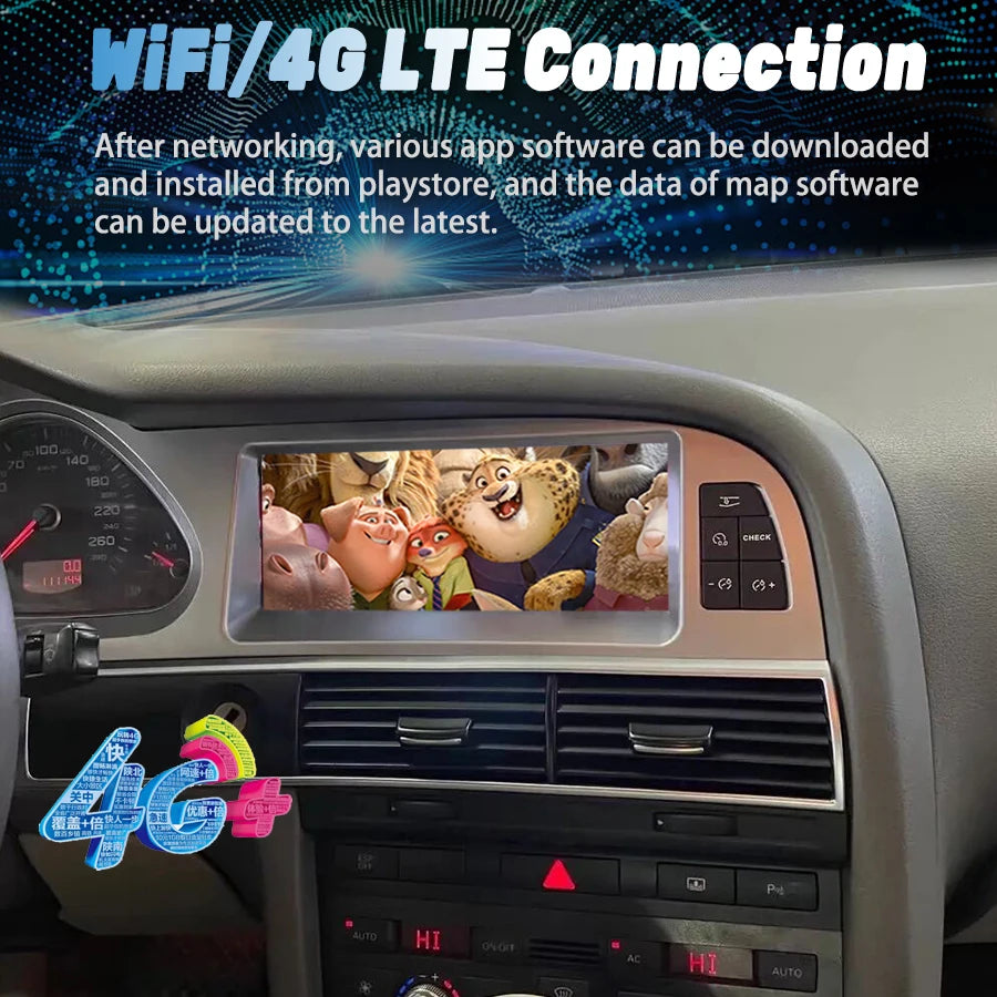 8.8Inch Qled Screen Android 13 For Audi A6 AL6 A7 2005-2011 Car GPS Navi Auto Multimedia V | AUTOKITSHOP