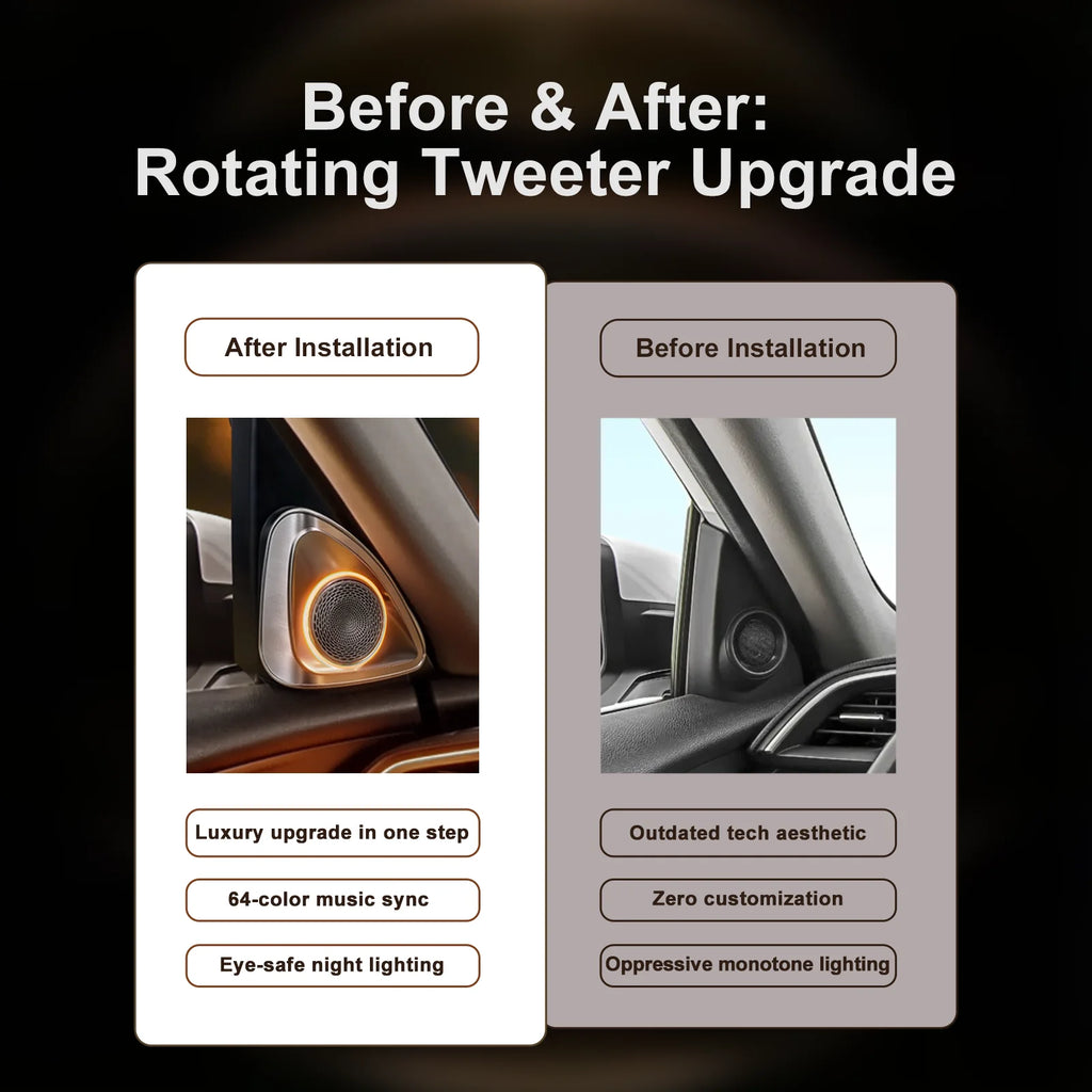 RGB 4D Rotating Tweeter Speaker for Honda Civic 2016-2021 - RGB LED Ambient Speaker Car Interior Light | AUTOKITSHOP