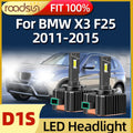 Roadsun 2X LED 30000Lm D1S 60W Bulb 6000K Car HID Xenons Light Lamp Headlight For BMW X3 F