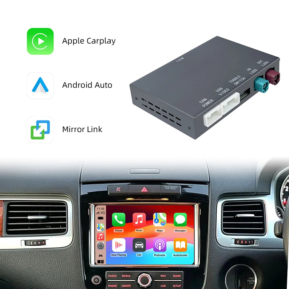 Wireless CarPlay Retrofit Box For Volkswagen Touareg RNS850 2011-2017 8 Inch Android Auto  | AUTOKITSHOP